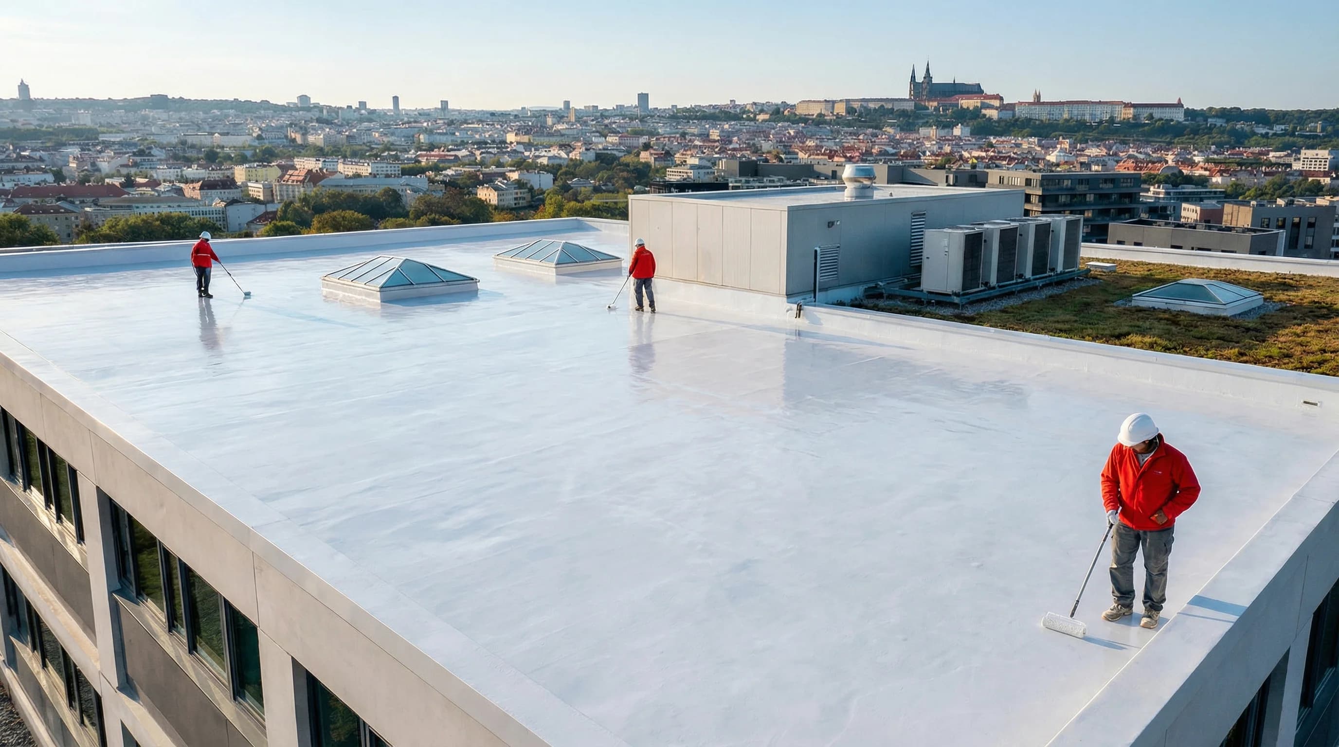 Silikonová hydroizolace ploché střechy