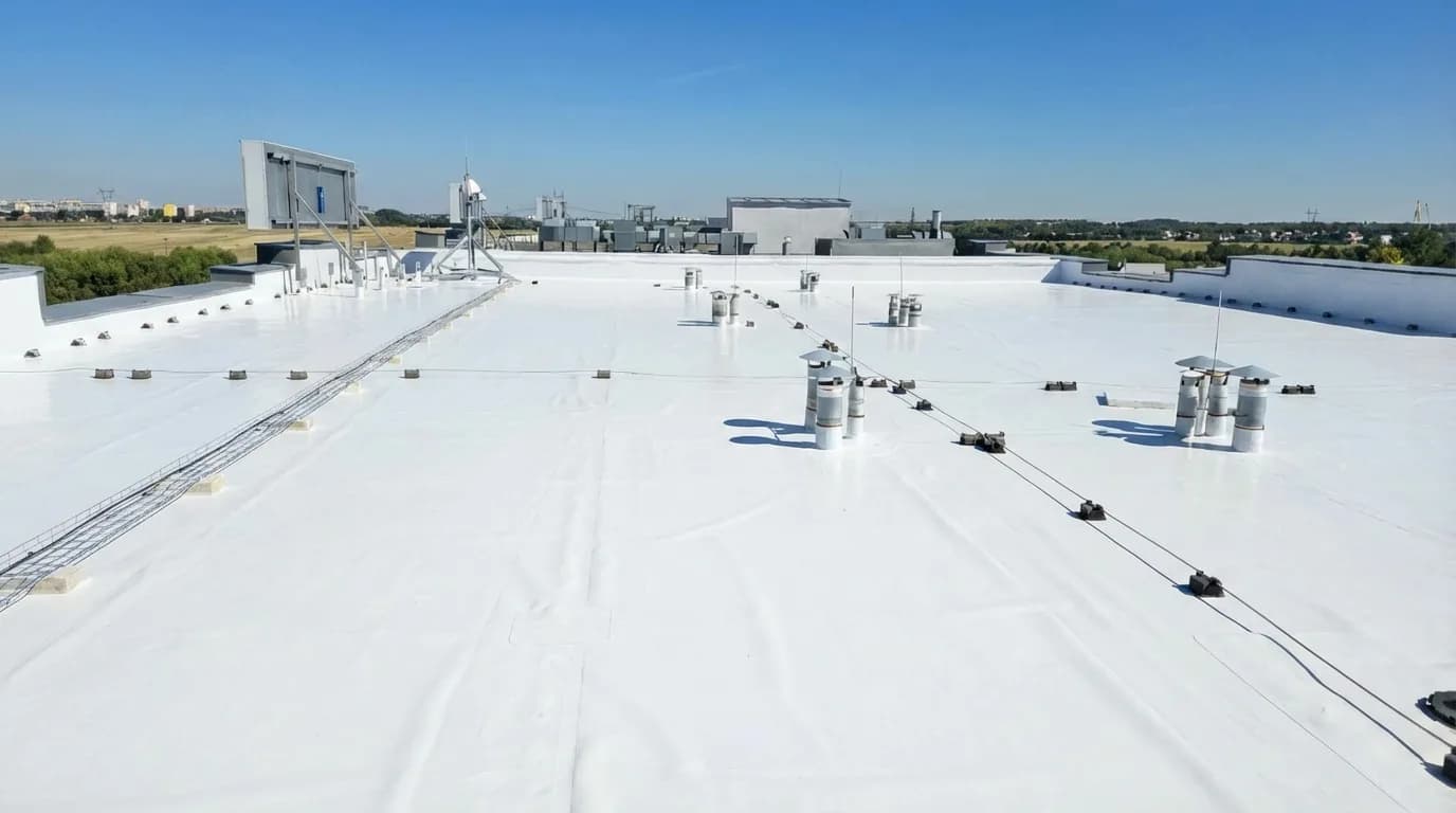 PVC folie po aplikaci silikonové hydroizolace