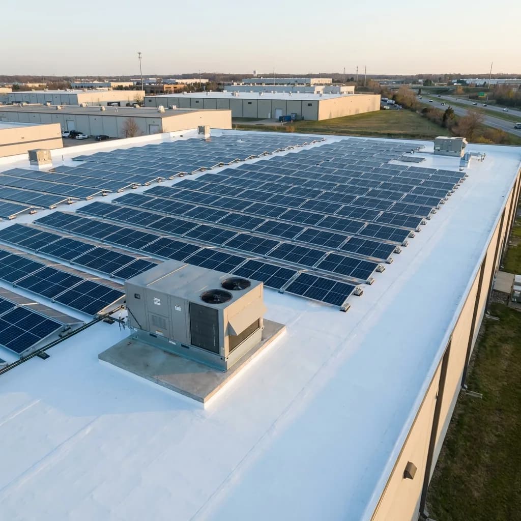 Hydroizolace střechy pod fotovoltaickými panely bez jejich demontáže